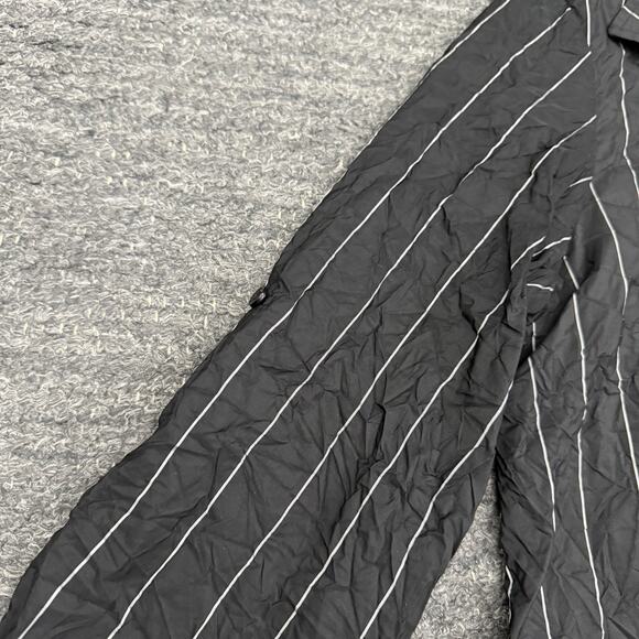 Finley Shirt Women Large Black Stripe Crinkle Adjustable Sleeve Lagenlook USA - Picture 7 of 12